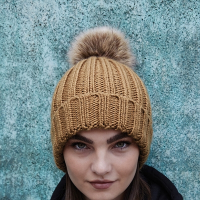 Show details for Beechfield Fur Pom Pom Chunky Beanies