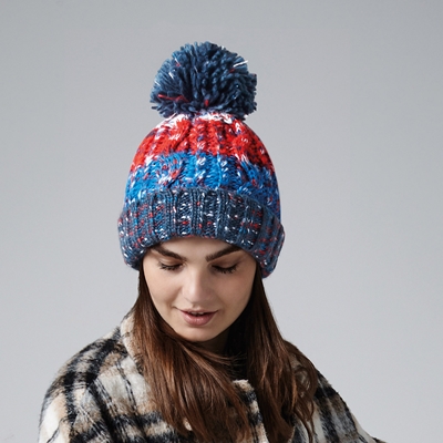 Show details for Beechfield Corkscrew Pom Pom Chunky Beanies