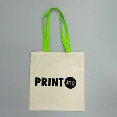 Show details for Screen Printed Contrast Handle Tote Bags