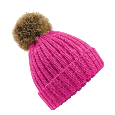 Show details for Beechfield Fur Pom Pom Chunky Beanies