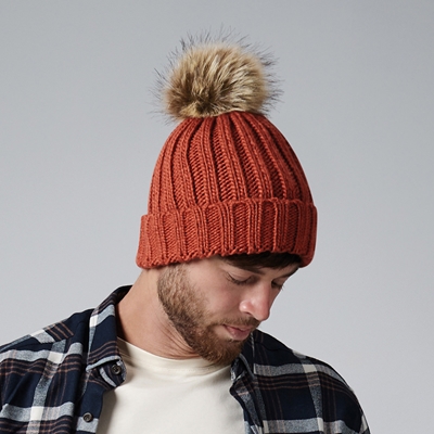 Show details for Beechfield Fur Pom Pom Chunky Beanies