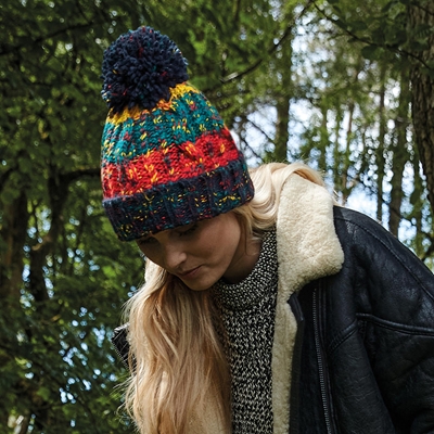 Show details for Beechfield Corkscrew Pom Pom Chunky Beanies