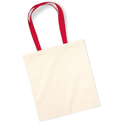 Show details for Screen Printed Contrast Handle Tote Bags