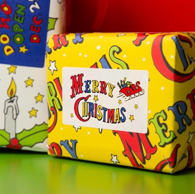 Show details for Christmas - Rectangular Pre-cut Paper Sticker Sheets