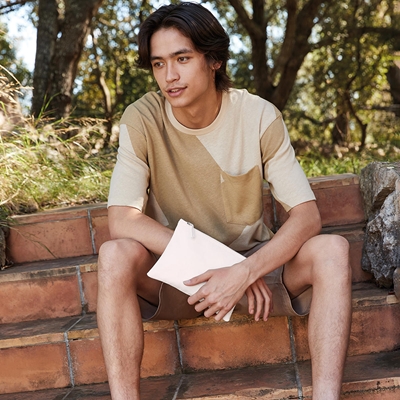 Show details for Medium Screen Printed Canvas Grab Pouch Bags