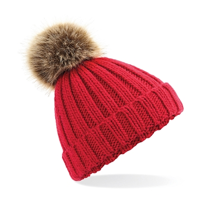 Show details for Beechfield Fur Pom Pom Chunky Beanies
