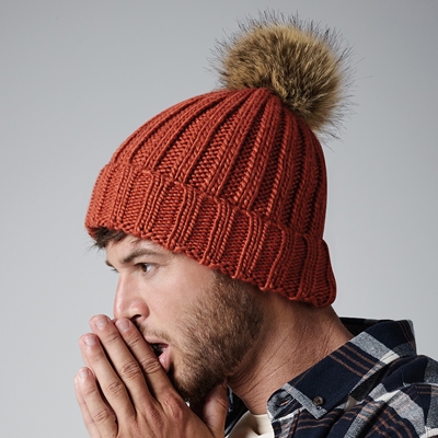 Show details for Beechfield Fur Pom Pom Chunky Beanies