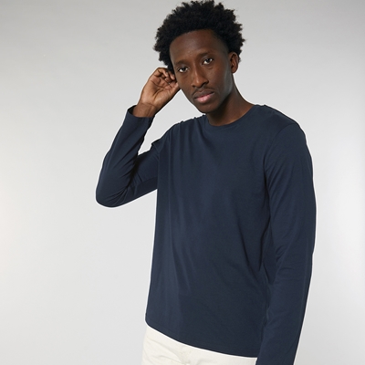 Show details for Custom Screen Printed Stanley Stella Shuffler Organic Long-sleeve Round Neck T-Shirts