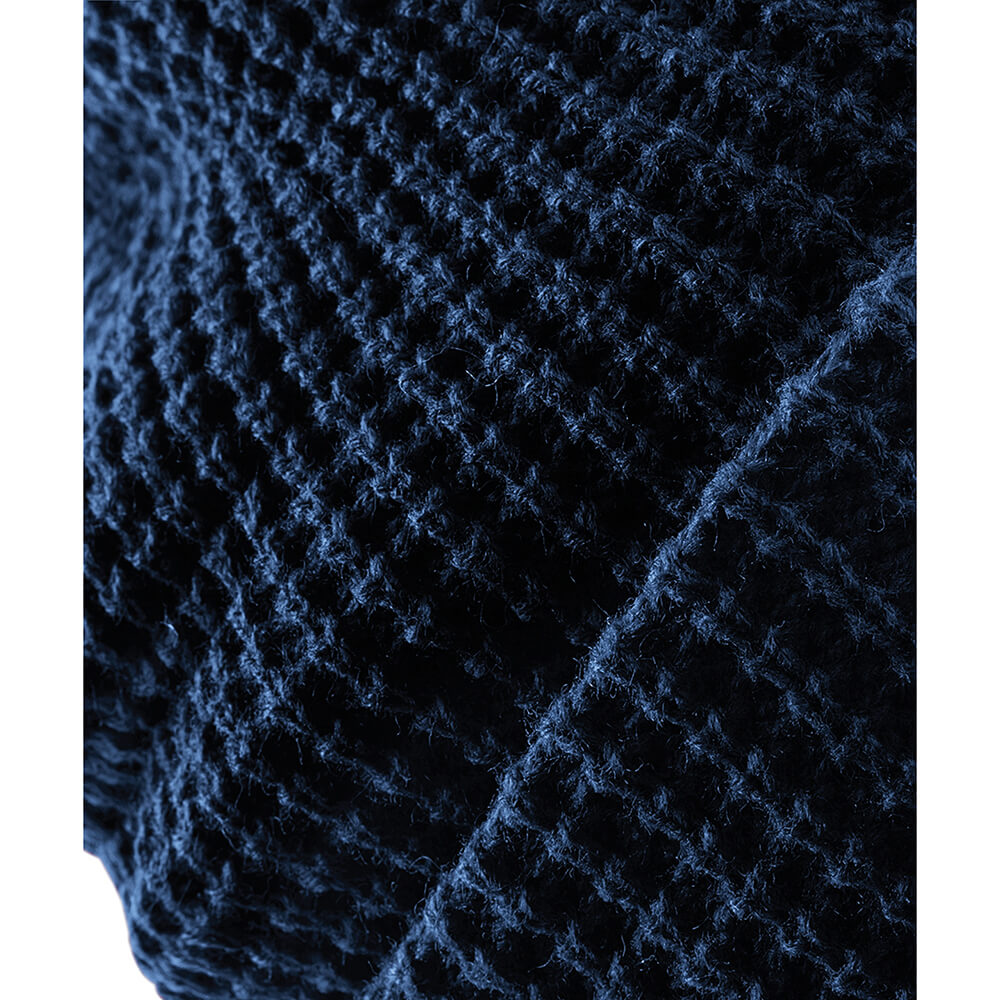 Close up of a French Navy beanie