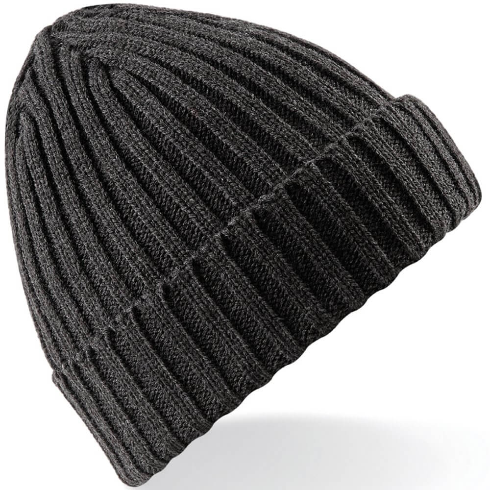 close up of charcoal beanie