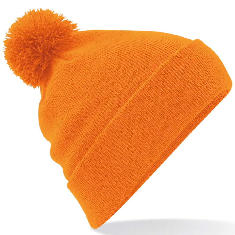 Close up of orange beanie