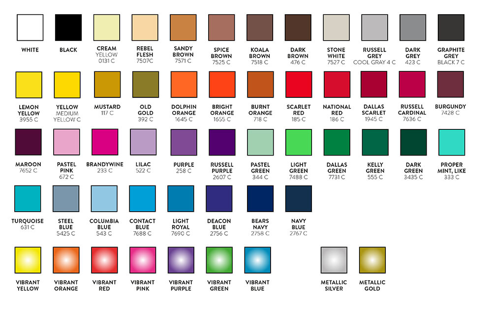 Ink Colour Options